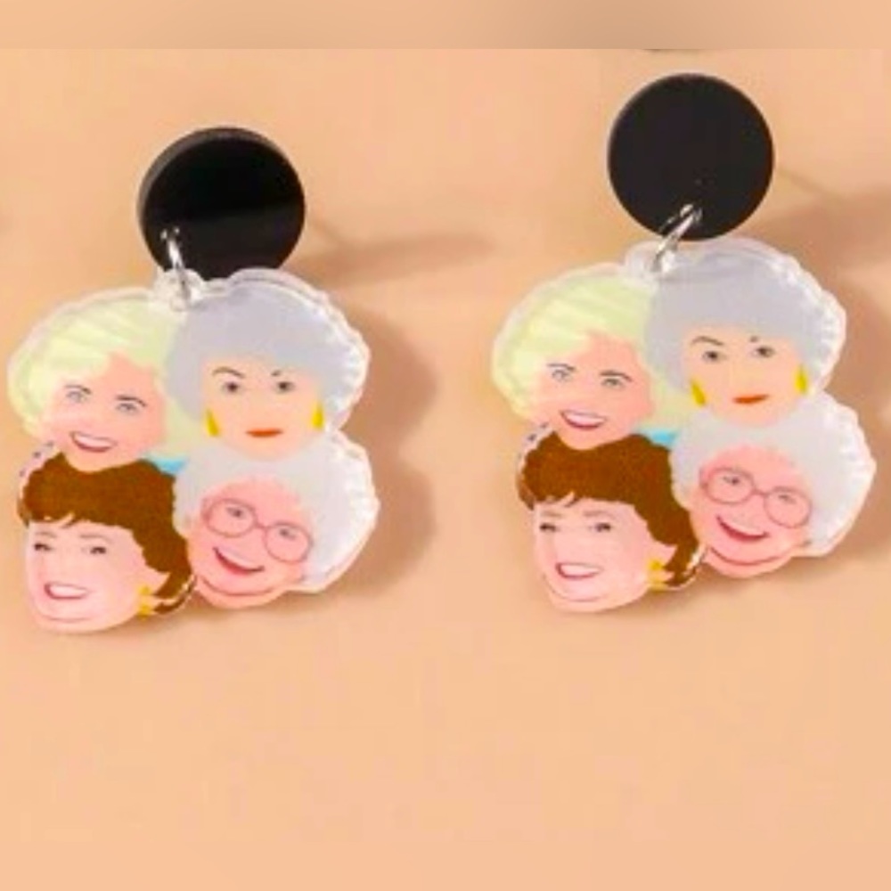 Acrylic Golden Girls Dangle Earrings